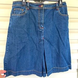 Boden Blue Denim Midi Skirt